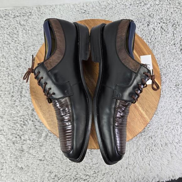 Julio Blanco Mens 10.5M Genuine Lizard Moc Square Toe Two Tone Oxford Dress Shoe main image 4